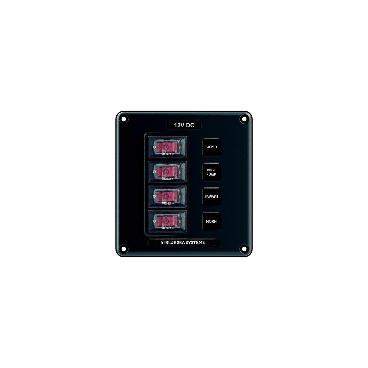 Blue Sea 4320 Water-Resistant Circuit Breaker Switch Panel, 4 Position