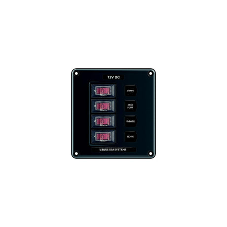 Blue Sea 4320 Water-Resistant Circuit Breaker Switch Panel, 4 Position
