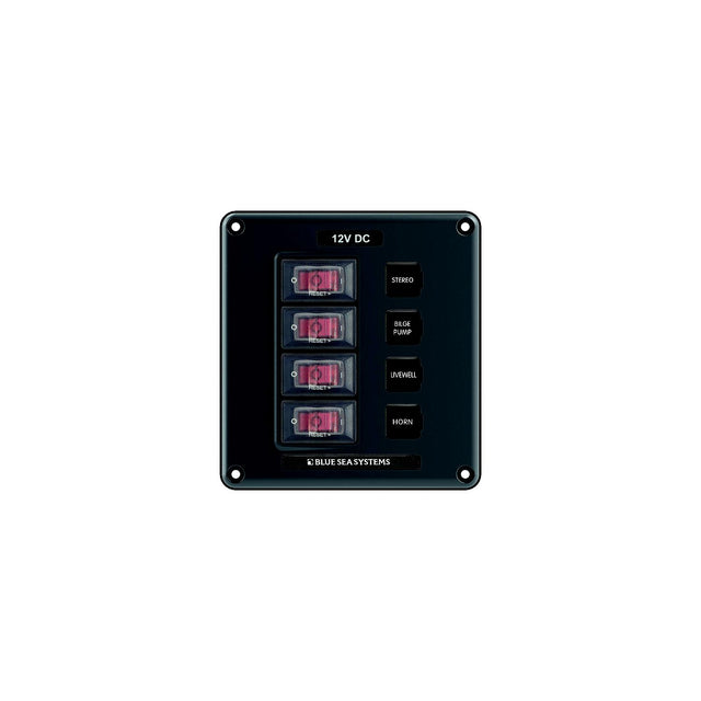 Blue Sea 4320 Water-Resistant Circuit Breaker Switch Panel, 4 Position