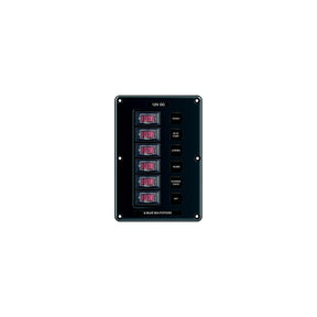 Blue Sea 4322 Water-Resistant Circuit Breaker Switch Panel, 6 Position