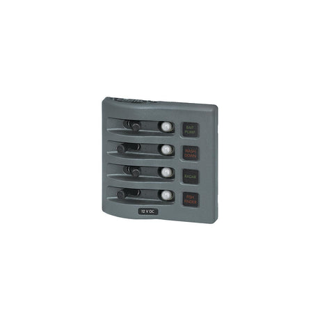 Weatherdeck Breaker Panel 12VAC 4 Pos Gray