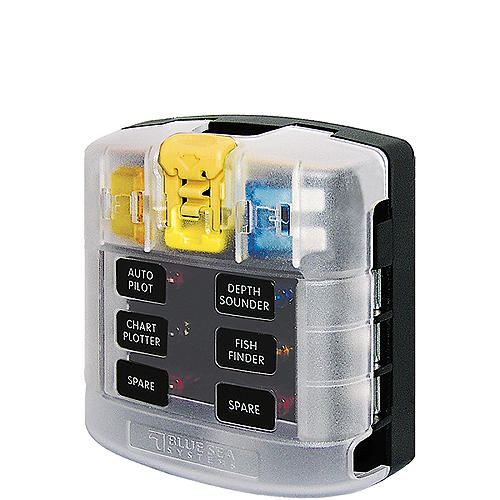 Blue Sea Systems 5029 ST Blade Common Source ATO/ATC Fuse Block - 12 Circuits with Cover