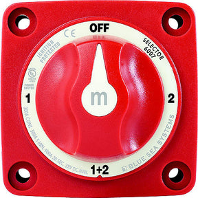 Blue Sea 607200 Battery Switch Mini 4-Position w/Knob, Black