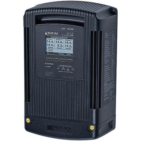 Blue Sea Systems P12 12V DC Four Stage, Three Output Dry Mount Battery Charger
