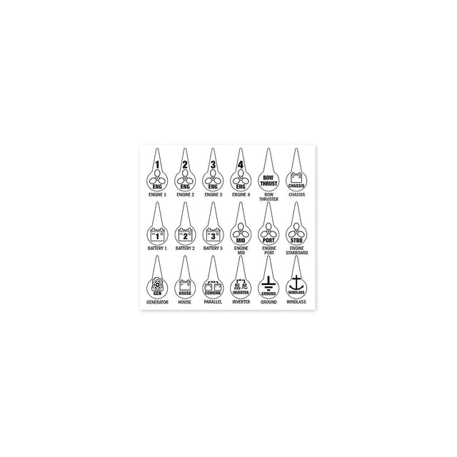 Blue Sea 7902 Battery Switch Icon Label Kit