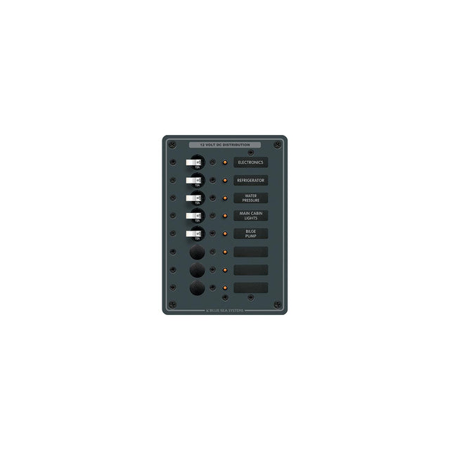 Blue Sea Systems 8023 Traditional Metal DC Circuit Breaker Panel - 8 Positions