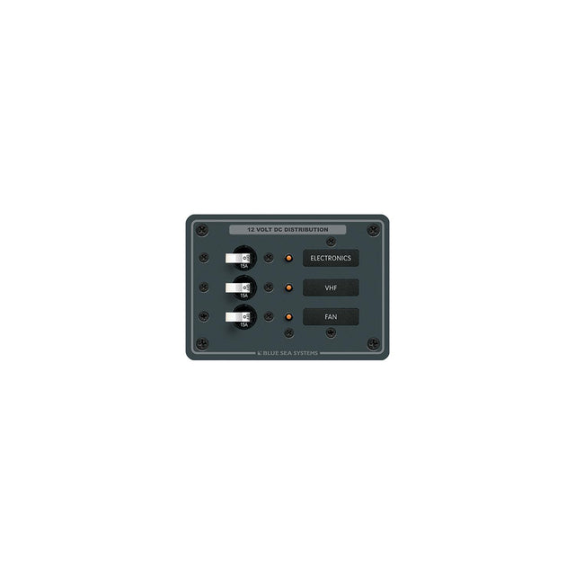 Blue Sea Systems 8025 Traditional Metal DC Circuit Breaker Panel - 3 Positions