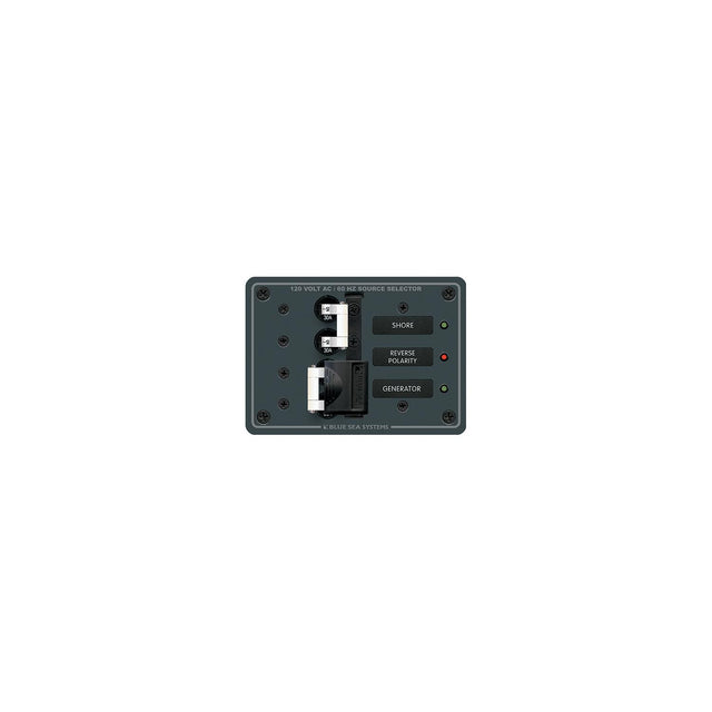 Blue Sea Systems Traditional Metal Circuit Breaker Panel - 120V AC Toggle Source Selector