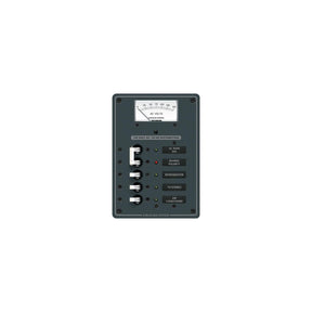Blue Sea Systems 8043 Traditional Metal Circuit Breaker Panel - AC Main + 3 Positions, AC Voltmeter
