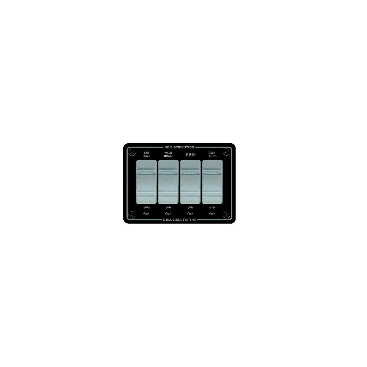Blue Sea Systems 8262 Contura Water Resistant 12V DC 4 Position Panel, Gray