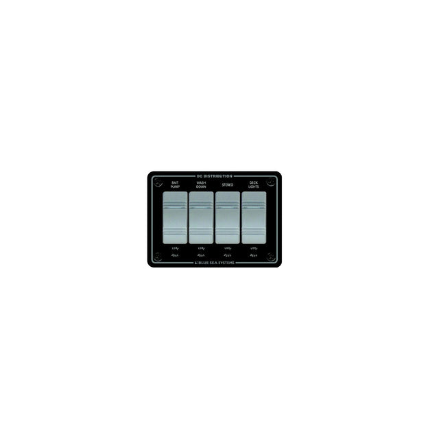 Blue Sea Systems 8262 Contura Water Resistant 12V DC 4 Position Panel, Gray