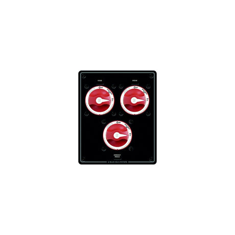 Blue Sea Systems 8280 Traditional Metal Dual Bank Battery Management Panel, 3 Battery Switches