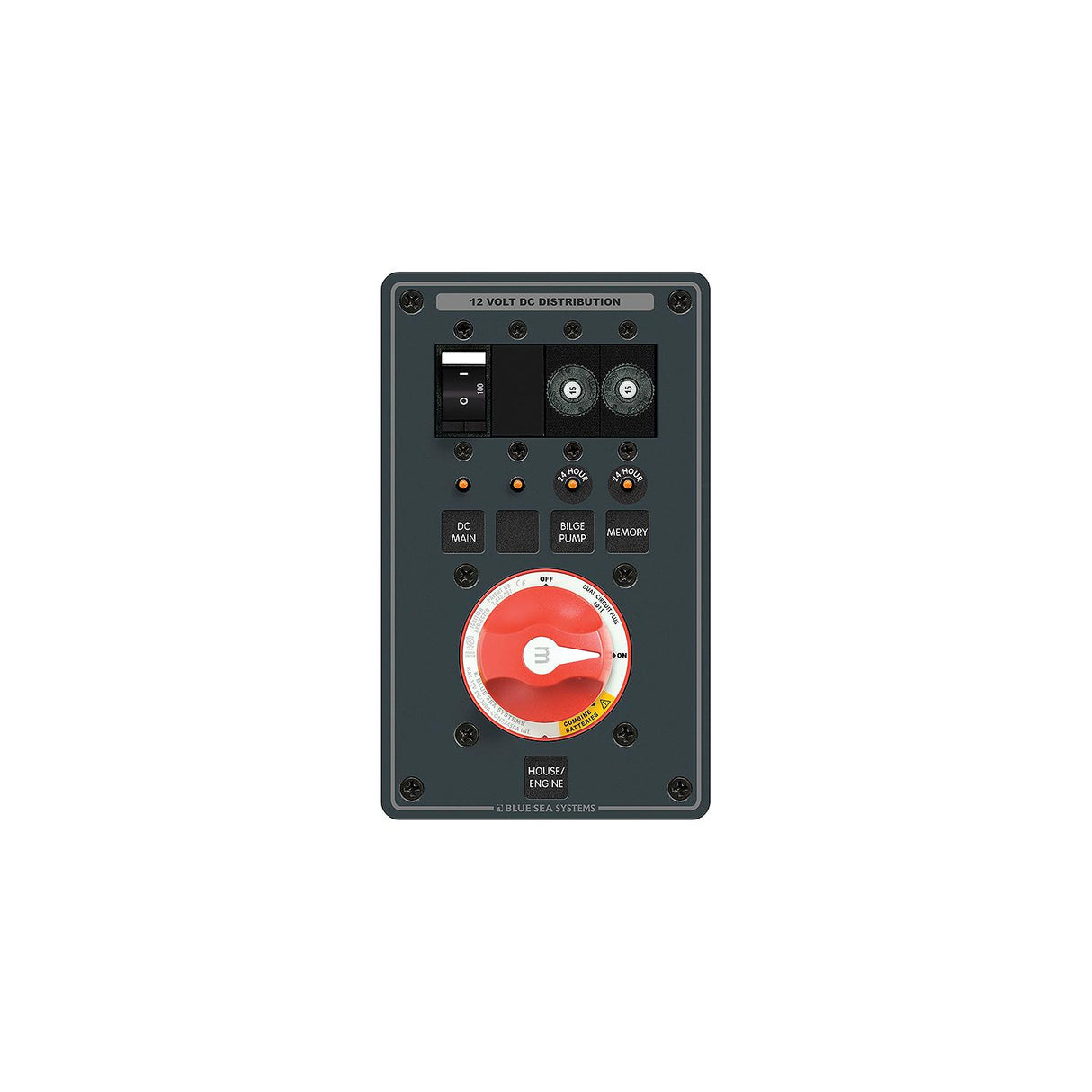 Blue Sea Systems 8686 Traditional Metal Dual Bank Battery Management Panel