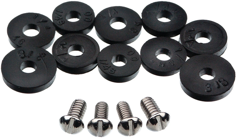 Danco 80790 Flat Faucet Washer Assortment, 13/32 in Dia, Rubber, For: Quick-Opening Style Faucets
