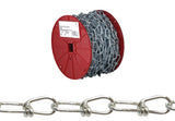 Campbell PD0722087 Loop Chain, #2/0, 50 ft L, 255 lb Working Load, Low Carbon Steel, Yellow Poly-Coated