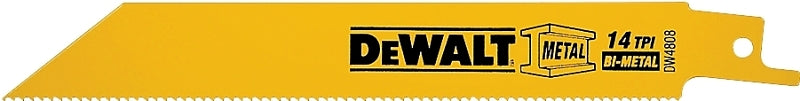DEWALT DW4808 Reciprocating Saw Blade, Applicable Materials: Angle Iron, Fiberglass, Metal, Rubber, 3/4 in W, 6 in L