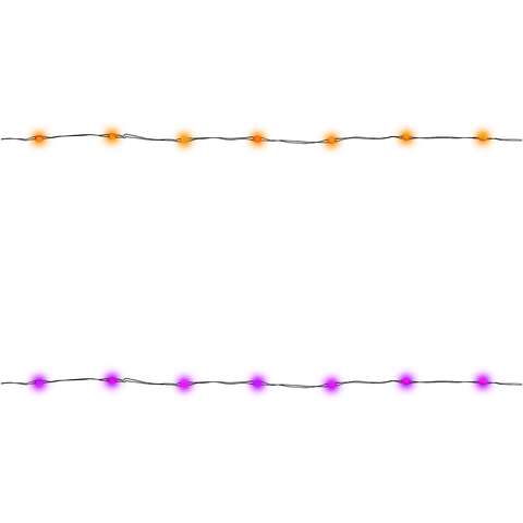Celebrations Halloween Orange/Purple 50 ct 1 in. LED Prelit Light String String Lights, Pack of 12