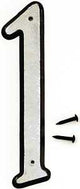 Hy-Ko 30600 Series 30601 Reflective House Number, Character: 1, 4 in H Character, Black/White Character, Plastic, Pack of 10