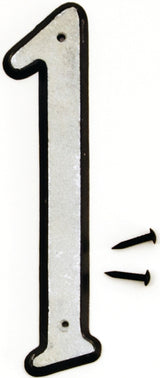 Hy-Ko 30600 Series 30601 Reflective House Number, Character: 1, 4 in H Character, Black/White Character, Plastic, Pack of 10