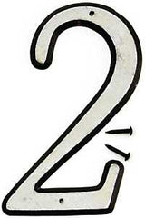 Hy-Ko 30600 Series 30602 Reflective House Number, Character: 2, 4 in H Character, Black/White Character, Plastic, Pack of 10