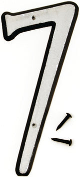 Hy-Ko 30600 Series 30607 Reflective House Number, Character: 7, 4 in H Character, Black/White Character, Plastic, Pack of 10