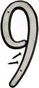 Hy-Ko 30600 Series 30609 House Number, Character: 9, 4 in H Character, Black/White Character, Plastic, Pack of 10