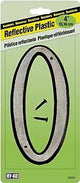 Hy-Ko 30600 Series 30610 Reflective House Number, Character: 0, 4 in H Character, Black/White Character, Plastic, Pack of 10