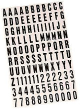 Hy-Ko MM-6 Self-Adhesive Packaged Number and Letter Set, 13/16 in H Character, Black Character, White Background, Vinyl, Pack of 10