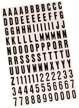 Hy-Ko MM-6 Self-Adhesive Packaged Number and Letter Set, 13/16 in H Character, Black Character, White Background, Vinyl, Pack of 10
