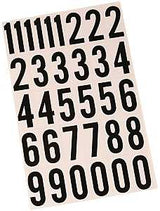 Hy-Ko MM-7N Packaged Number Set, 7.72 in W x 11.66 in H Dimensions, 1-3/4 in H Character, Black Character, Vinyl