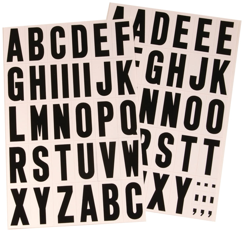Hy-Ko MM-7L Packaged Letter Set, 7.72 in W x 11.66 in H Dimensions, 1-3/4 in H Character, Black Character, Vinyl