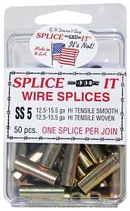 New Farm SS5 Wire Splice, For: 12.5 to 15.5 ga Hi-Ten Smooth, Woven Fence