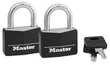 Master Lock 141T Padlock, Keyed Alike Key, 1/4 in Dia Shackle, 7/8 in H Shackle, Steel Shackle, Brass Body