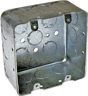 Raco 683 Box, 2-Gang, 17-Knockout, 1/2, 3/4 in Knockout, Steel, Gray, Pre-Galvanized, Screw Mounting