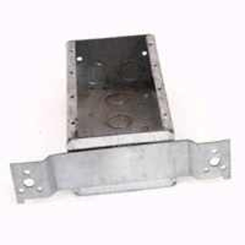 Raco 687 Switch Box, 4-Gang, 16-Knockout, 1/2, 3/4 in Knockout, Steel, Gray, Bracket Mounting