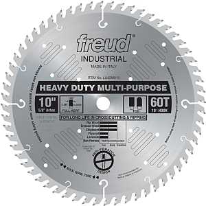 Freud LU82M010 Circular Saw Blade, 10 in Dia, 5/8 in Arbor, 60-Teeth, Carbide Cutting Edge