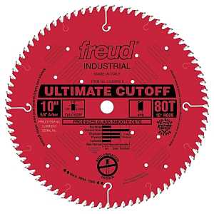 Freud LU85R010 Circular Saw Blade, 10 in Dia, 5/8 in Arbor, 80-Teeth, Carbide Cutting Edge, 7000 rpm