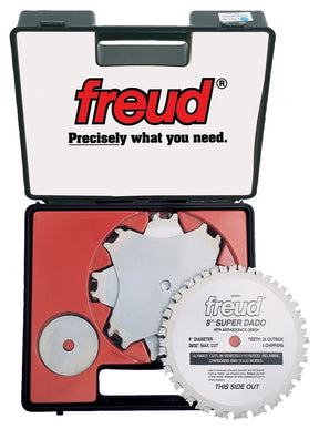 Freud SD508 Dado Blade Set, 8 in Dia, 5/8 in Arbor, 24-Teeth, Carbide Cutting Edge