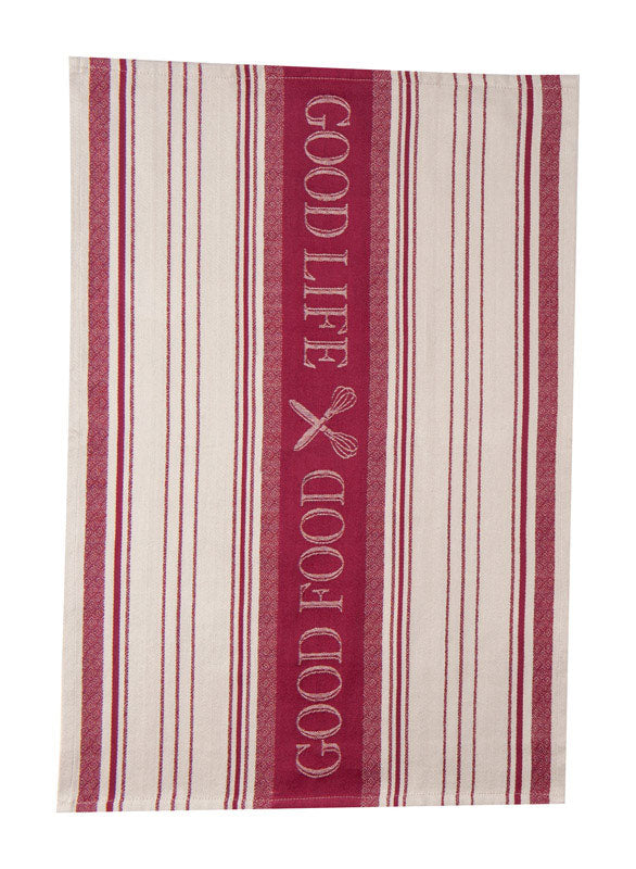 Kay Dee Cooks Kitchen Marsala Cotton Embroidered Tea Towel 1 pk, Pack of 6