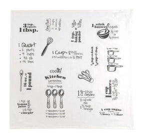 Kay Dee Cooks Kitchen Graphite Cotton Conversions & Equivalents Krinkle Flour Sack Towel 1 pk, Pack of 6