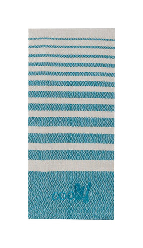 Kay Dee Cooks Kitchen Teal Cotton Cook Woven Tea Towel 1 pk, Pack of 6