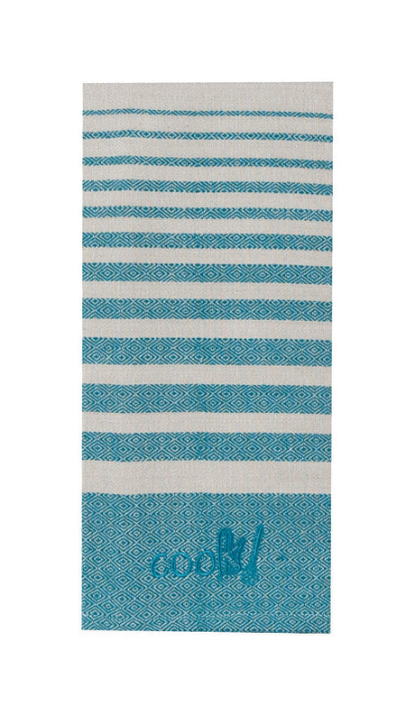 Kay Dee Cooks Kitchen Teal Cotton Cook Woven Tea Towel 1 pk, Pack of 6