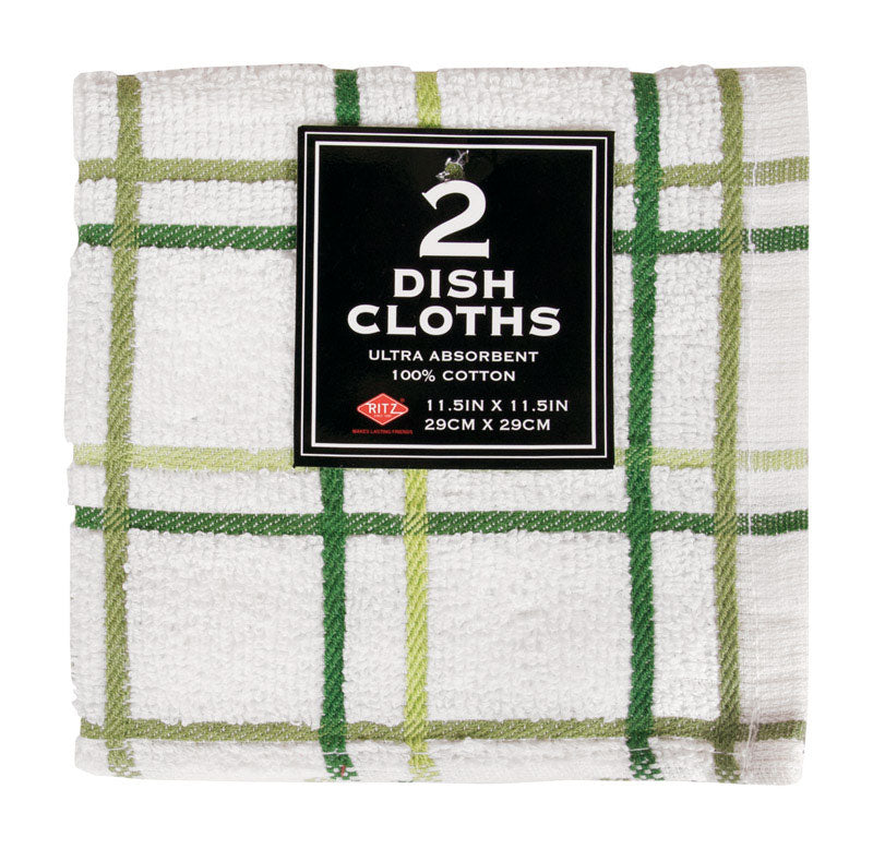 Ritz Cactus Cotton Check Dish Cloth 2 pk, Pack of 3