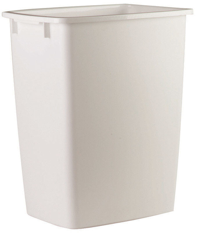 Rubbermaid 9 gal White Plastic Open Top Trash Can, Pack of 6