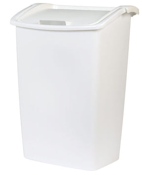 Rubbermaid 11.25 gal White Plastic Swing Out Wastebasket, Pack of 6