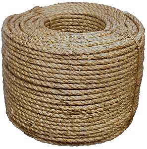 T.W. Evans Cordage 30-003 Rope, Twisted Rope Construction, 3/8 in Dia, 600 ft L, 243 lb Working Load, Manila, Natural