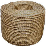 T.W. Evans Cordage 30-003 Rope, Twisted Rope Construction, 3/8 in Dia, 600 ft L, 243 lb Working Load, Manila, Natural