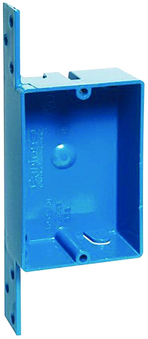 Carlon B108B-UPC Outlet Box, 8 cu-in, 1-Gang, PVC, Blue, Bracket