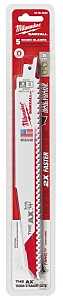 Milwaukee 48-00-5026 Reciprocating Saw Blade, 1 in W, 9 in L, 5 TPI, Bi-Metal Cutting Edge