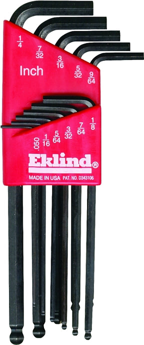 Eklind Hex-L 13211 Ball End Hex Key Set with Holder, 11-Piece, Alloy Steel, Black